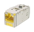 PANDUIT Улучшенный универсальный модуль Mini-Com® с ключом для предотвращения несанкц. подкл., медный, экранированный, категория 6A, 8-позиционный, 8-проводной (8P8C), Т568А/В, тип Giga-TX™, желтый