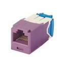 PANDUIT Улучшенный универсальный модуль Mini-Com® TX6A™ 10Gig™, медный, неэкранированный (UTP), категория 6A/Class EA, RJ45, 8-позиционный, 8-проводной (8P8C), T568A/B, тип Giga-TX™, фиолетовый (упаковка 100 шт.)