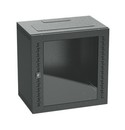 DKC / ДКС Шкаф телекоммуникационный навесной, 9 U (500х600х400) дверь стекло, цвет черный RAL9005