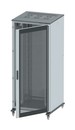DKC / ДКС Напольный шкаф 42U 1800х600х600мм (ВхШхГ), передняя дверь стекло, задняя глухая дверь, крыша укомплектована вводом и заглушками, серый