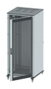 DKC / ДКС Напольный шкаф 42U 2000х600х800мм (ВхШхГ), передняя дверь стекло, задняя глухая дверь, крыша укомплектована вводом и заглушками, серый