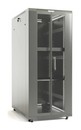 Hyperline Шкаф напольный 19-дюймовый, 32U, 1610x600х1000 мм (ВхШхГ), передняя и задняя распашные перфорированные двери (75%), ручка с замком, крыша нового типа, цвет серый (RAL 7035) (разобранный)