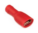 DKC / ДКС Наконечник плоский, с изолированным фланцем (вилка),для сечения провода 0,25-1,5мм2, размер контакта 6,3х0,8мм, красный (РПИ-П)