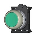 DKC / ДКС Кнопка плоская прозрачная с фиксацией, зеленая