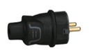 LEGRAND 50196 Вилка 2К+З резиновая 16А, IP44, винтовой зажим, макс. сечение кабеля 2х2.5мм, прямая, черная