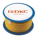 DKC / ДКС Колечко маркировочное "1", 4-8мм, черное на желтом