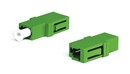 Hyperline Оптический проходной адаптер LC/APC-LC/APC, SM, simplex, корпус пластиковый, зеленый, белые колпачки