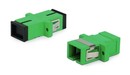 Hyperline Оптический проходной адаптер SC-SC, SM, simplex, корпус пластиковый, зеленый, черные колпачки