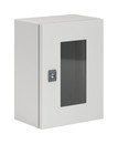 DKC / ДКС Навесной шкаф серии ST,с прозрачной дверью, 400х300х200мм (ВхШхГ), с монтажной панелью, IP65, использование вне помещений, цвет серый RAL 7035