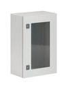 DKC / ДКС Навесной шкаф серии ST,с прозрачной дверью, 600х400х250мм (ВхШхГ), с монтажной панелью, IP65, использование вне помещений, цвет серый RAL 7035