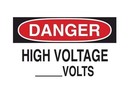 BRADY Бирка безопасности, легенда "DANGER HIGH VOLT", 145*85 мм, материал ПВХ, 10 шт/упак Price per-10"