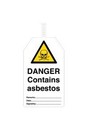 BRADY Бирка безопасности, легенда "DANGER Contains asbestos", 145*85 мм, материал ПВХ, 10шт/упак"