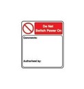 BRADY Бирка, легенда "Do not Switch Power On", 50*45 мм, ламинированный полиэстер, 20 шт"