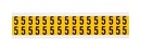 BRADY 1520-*, Цифра 5, черный на желтом 14мм*19 мм, 32 цифр на карте, в упаковке 25 карт, B-946 (винил)