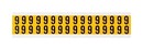 BRADY 1520-*, Цифра 9, черный на желтом 14мм*19 мм, 32 цифр на карте, в упаковке 25 карт, B-946 (винил)
