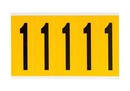 BRADY 1560-*, Цифра 1 , черный на желтом, 44*127 мм,5 цифр на карте, 25 карт в упаковке