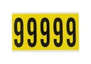 BRADY 1560-*, Цифра 9 , черный на желтом, 44*127 мм,5 цифр на карте, 25 карт в упаковке
