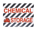 BRADY Наполная самоклеющаяся табличка с надписью "Chemical Storage", материал В-534, цвет - черный и красный на белом, размер 355,6 мм Х 457,2 мм