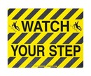 BRADY Наполная самоклеющаяся табличка с надписью "Watch Your Step", материал В-534, цвет - черный на желтом, размер 355,6 мм Х 457,2 мм