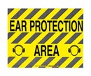 BRADY Наполная самоклеющаяся табличка с надписью "Ear Protection Area", материал В-534, цвет - черный на желтом, размер 355,6 мм Х 457,2 мм