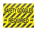 BRADY Наполная самоклеющаяся табличка с надписью "Safety Goggles required", материал В-534, цвет - черный на желтом, размер 355,6 мм Х 457,2 мм