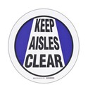 BRADY Наполная самоклеющаяся табличка с надписью "Keep Aisles Clear", материал В-534, цвет - черный и синий на белом, диаметр 431,8 мм