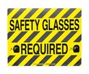 BRADY Наполная самоклеющаяся табличка с надписью "Safety Glasses Required", материал В-534, цвет - черный на желтом, размер 355,6 мм Х 457,2 мм