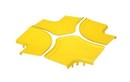 PANDUIT Четырехсекционная крышка на горизонтальный X-образный соединитель для системы FiberRunner, 12" x (4 х 4") (300 мм х (4 выхода по 100 мм)), желтый
