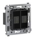 DKC / ДКС USB зарядное устройство в стену, "Черный квадрат", Avanti