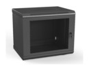 Hyperline Шкаф настенный 19-дюймовый (19"), 6U, 367x600х300мм, перфорированная стальная дверь, несъемные стенки, 1 пара профилей, цвет черный (RAL 9005) (собранный)