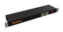 Hyperline Микропроцессорная контрольная панель,1U, для всех шкафов 19'', подключение до двух устройств, датчик температуры, кабель питания 1.8 м, цвет черный (RAL 9004)