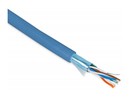 Hyperline (305 м) Кабель витая пара, экранированная F/UTP, категории 5e, 4 пары (26 AWG), многожильный (patch), экран - фольга, PVC, –20°C – +75°C, синий