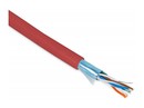 Hyperline (305 м) Кабель витая пара, экранированная F/UTP, категории 5e, 4 пары (26 AWG), многожильный (patch), экран - фольга, PVC, –20°C– +75°C, красный